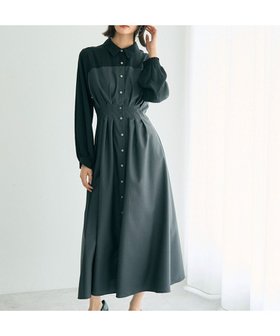 【イェッカ ヴェッカ/YECCA VECCA】のベアドッキングワンピース 人気、トレンドファッション・服の通販 founy(ファニー) ファッション Fashion レディースファッション Fashion for Women ワンピース Dresses シャツワンピース / 1枚で着映えコーデ Shirt Dresses おすすめ Recommended / Our Picks シアー Sheer, See-Through ドッキング Docking, Mixed Material フロント Front, Front Design ポケット Pocket, Pocket Detail エレガント 上品 Elegant A/W・秋冬 Autumn/Winter |ID:prp329100004700307