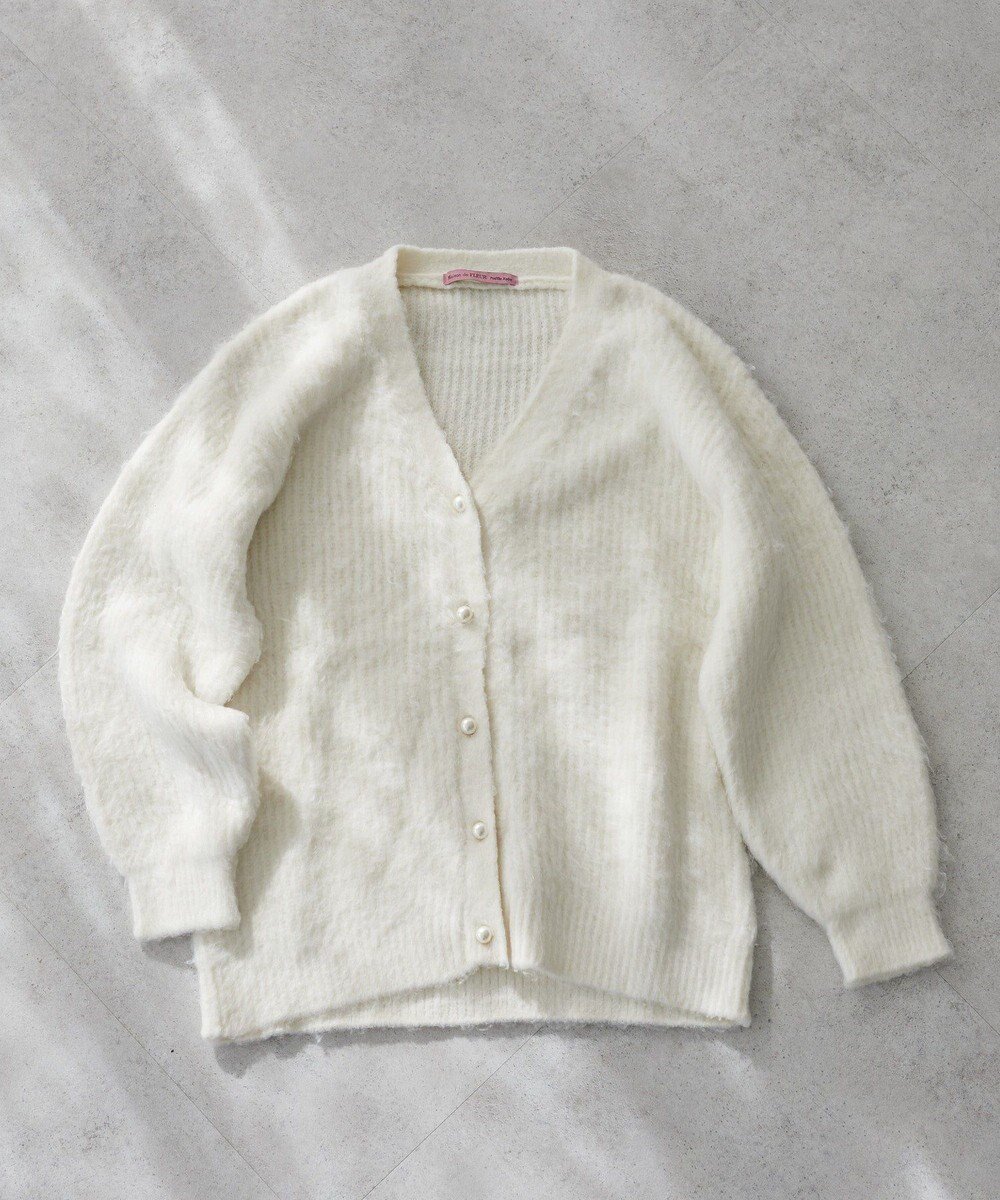 【メゾンドフルール/Maison de FLEUR】のフェザーヤーンカーディガン インテリア・キッズ・メンズ・レディースファッション・服の通販 founy(ファニー) ファッション Fashion レディースファッション Fashion for Women トップス・カットソー Cut & Sew Tops カーディガン・羽織り Layered Style Cardigans カーディガン Cardigan, Knitwear A/W・秋冬 Autumn/Winter Ivory|ID: prp329100004700316 ipo3291000000033938982