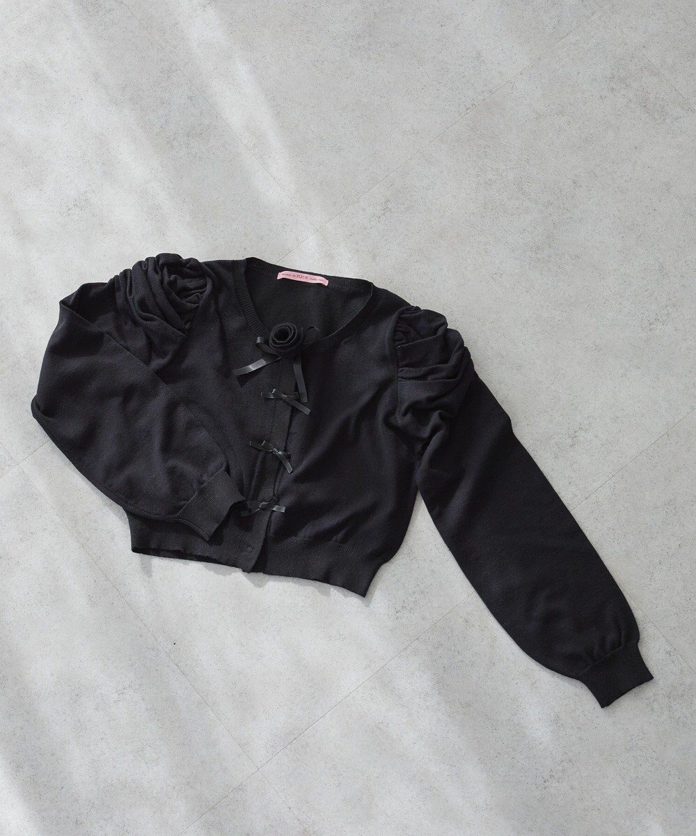 【メゾンドフルール/Maison de FLEUR】のローズニットカーディガン インテリア・キッズ・メンズ・レディースファッション・服の通販 founy(ファニー) ファッション Fashion レディースファッション Fashion for Women トップス・カットソー Cut & Sew Tops ニット Knit Tops & Sweaters カーディガン・羽織り Layered Style Cardigans カーディガン Cardigan, Knitwear A/W・秋冬 Autumn/Winter Black|ID: prp329100004700318 ipo3291000000033938988
