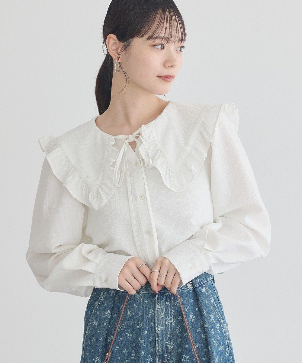 【アースミュージックアンドエコロジー/earth music&ecology】のフリルセーラーカラーブラウス 人気、トレンドファッション・服の通販 founy(ファニー) ファッション Fashion レディースファッション Fashion for Women トップス・カットソー Cut & Sew Tops シャツ・ブラウス・オフィスカジュアル Elegant Blouses & Button-Ups おすすめ Recommended / Our Picks フェミニン Feminine, Girly フリル Frill, Ruffle ポケット Pocket, Pocket Detail A/W・秋冬 Autumn/Winter other-1|ID: prp329100004700327 ipo3291000000033939016