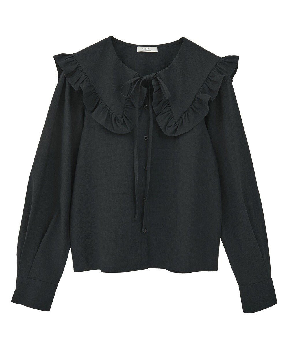 【アースミュージックアンドエコロジー/earth music&ecology】のフリルセーラーカラーブラウス インテリア・キッズ・メンズ・レディースファッション・服の通販 founy(ファニー) ファッション Fashion レディースファッション Fashion for Women トップス・カットソー Cut & Sew Tops シャツ・ブラウス・オフィスカジュアル Elegant Blouses & Button-Ups おすすめ Recommended / Our Picks フェミニン Feminine, Girly フリル Frill, Ruffle ポケット Pocket, Pocket Detail A/W・秋冬 Autumn/Winter Black|ID: prp329100004700327 ipo3291000000033939018