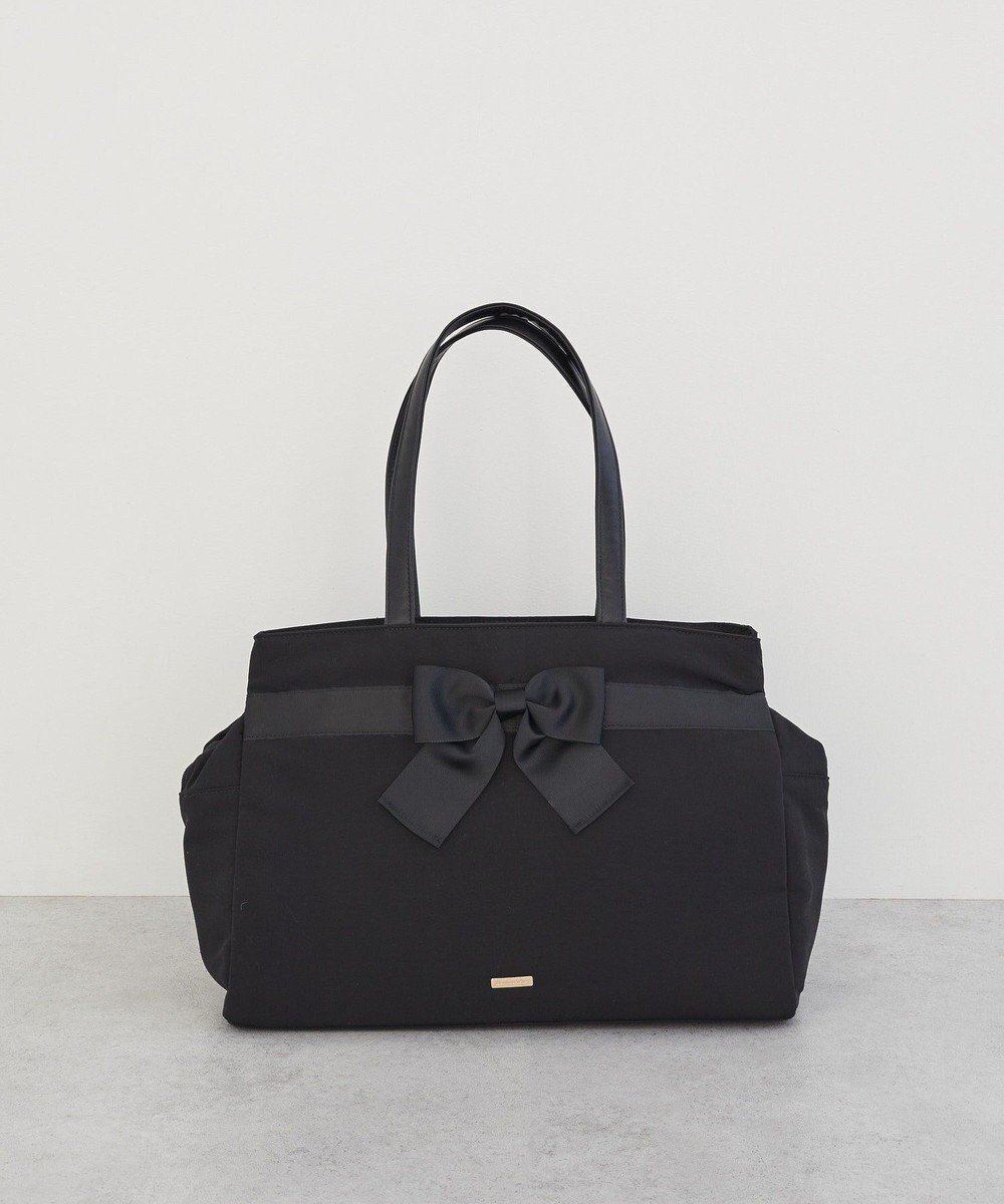 【メゾンドフルール/Maison de FLEUR】のグログランリボン3ルームトートバッグ インテリア・キッズ・メンズ・レディースファッション・服の通販 founy(ファニー) ファッション Fashion レディースファッション Fashion for Women バッグ Bags スーツケース キャリーケース Suitcase / Carry Case ドッキング Docking, Mixed Material フェミニン Feminine, Girly フロント Front, Front Design ポケット Pocket, Pocket Detail リボン Ribbon, Bow エレガント 上品 Elegant Black|ID: prp329100004700330 ipo3291000000033939030