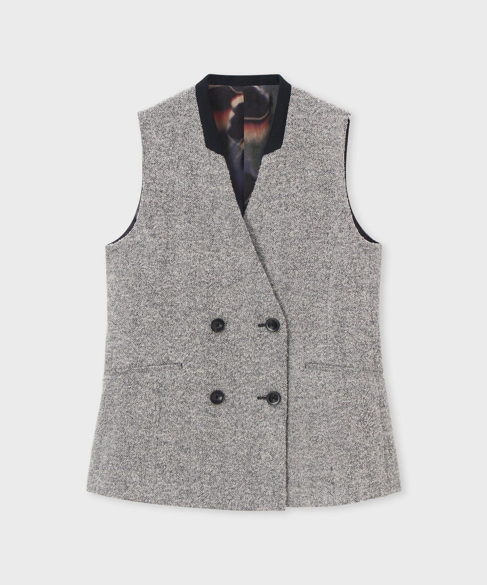 【ポール スミス/Paul Smith】のヘリンボーン ツイード ロングジレ インテリア・キッズ・メンズ・レディースファッション・服の通販 founy(ファニー)  ファッション Fashion レディースファッション Fashion for Women アウター Coat / Outerwear Collection トップス・カットソー Cut & Sew Tops ベスト&ジレ / 重ね着スタイル Vests & Gilets インナー Innerwear ダブル Double, Double-Breasted ツイード Twill, Twill Weave デニム Denim, Jeans Material トレンド Trend, Trending Now ベスト Vest, Waistcoat ループ Loop, Loop Knit A/W・秋冬 Autumn/Winter S/S・春夏 SS, Spring/Summer, Warm Season おすすめ Recommended / Our Picks 夏 Summer エレガント 上品 Elegant グレー|ID: prp329100004700366 ipo3291000000033939135