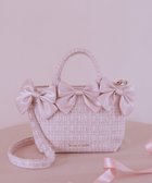 【メゾンドフルール/Maison de FLEUR】のピンクマニアボリュームリボン2WayトートSバッグ 人気、トレンドファッション・服の通販 founy(ファニー) ファッション Fashion レディースファッション Fashion for Women バッグ Bags おすすめ Recommended / Our Picks コンパクト Compact, Small Size シルバー Silver, Metallic Silver ツイード Twill, Twill Weave リボン Ribbon, Bow 人気 Popular, Best Seller thumbnail Pink|ID: prp329100004700368 ipo3291000000033939140