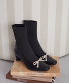 【メゾンドフルール/Maison de FLEUR】のリボンビジューニットブーツ Black|ID: prp329100004700375 ipo3291000000033939163