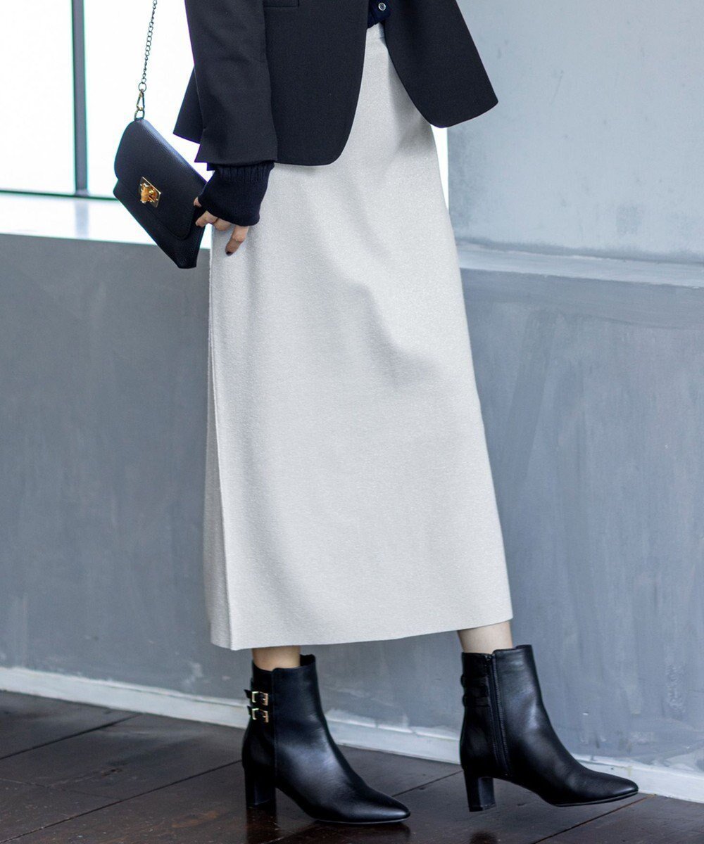 【エニィ スィス/any SiS】のCICA加工 ニット タイト スカート インテリア・キッズ・メンズ・レディースファッション・服の通販 founy(ファニー) 　ファッション　Fashion　レディースファッション　Fashion for Women　スカート　Skirts　ウォッシャブル　Machine Washable　軽量　Lightweight, Ultra Light　シルバー　Silver, Metallic Silver　ジャケット　Jacket, Outerwear　ストレッチ　Stretch, Stretchy Fabric　ストレート　Straight, Straight Cut　スリット　Slit, Slit Detail　セットアップ　Set-Up, Coordinated Outfit　フェミニン　Feminine, Girly　フリル　Frill, Ruffle　フレア　Flare, Flared　ボトルネック　Bottle Neck, Mock Neck　A/W・秋冬　Autumn/Winter　おすすめ　Recommended / Our Picks　新作・新入荷　New Arrivals / New In　シルバー|ID: prp329100004700379 ipo3291000000035647570