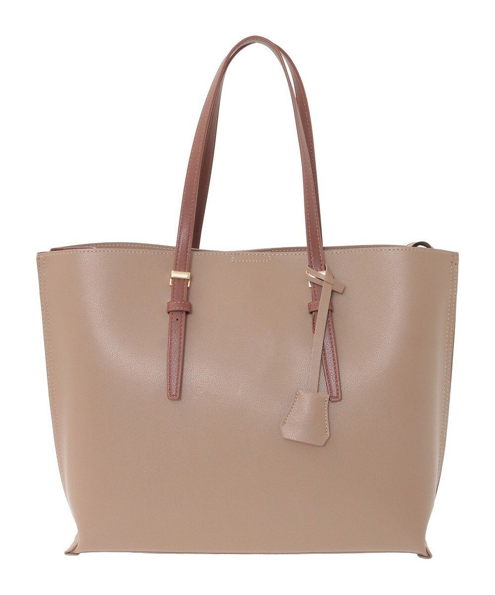 【グリーンパークス/Green Parks】の・KOSSORECO バイカラーA4トート インテリア・キッズ・メンズ・レディースファッション・服の通販 founy(ファニー) 　ファッション　Fashion　レディースファッション　Fashion for Women　バッグ　Bags　スクエア　Square, Square Shape　フェイクレザー　Faux Leather, PU Leather　フォルム　Silhouette, Form　ポケット　Pocket, Pocket Detail　Gray Beige|ID: prp329100004700384 ipo3291000000034474636