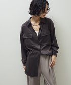 【グリーンパークス/Green Parks】の・SUGAR SPOON サテンオーバーシャツ Charcoal Gray|ID: prp329100004700387 ipo3291000000033939201