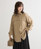 【グリーンパークス/Green Parks】の・SUGAR SPOON サテンオーバーシャツ Beige|ID: prp329100004700387 ipo3291000000033939203