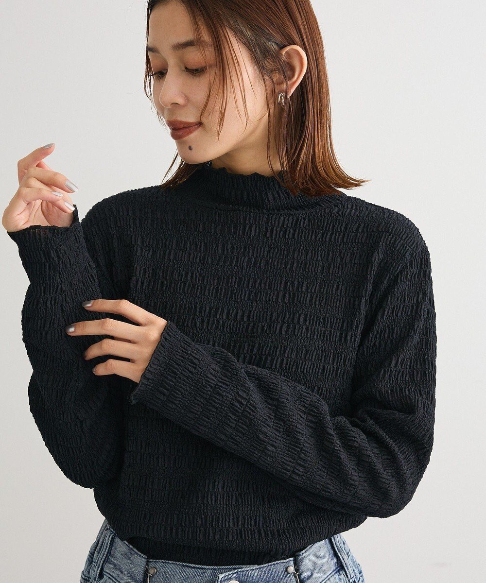 【グリーンパークス/Green Parks】の・Petit Fleur ジャガードハイネックロンT インテリア・キッズ・メンズ・レディースファッション・服の通販 founy(ファニー) ファッション Fashion レディースファッション Fashion for Women トップス・カットソー Cut & Sew Tops シャツ・ブラウス・オフィスカジュアル Elegant Blouses & Button-Ups ロングTシャツ・Tシャツ Longline T-Shirts & Tees カットソー・ベーシックTシャツ Cut-and-Sewn Tops / Stretch Tees & Basics おすすめ Recommended / Our Picks カットソー Cut and Sewn Top キャミソール Camisole, Spaghetti Strap Top ビスチェ Bustier, Corset Top ポケット Pocket, Pocket Detail ロング Long, Long-Length A/W・秋冬 Autumn/Winter Black|ID: prp329100004700401 ipo3291000000034545346