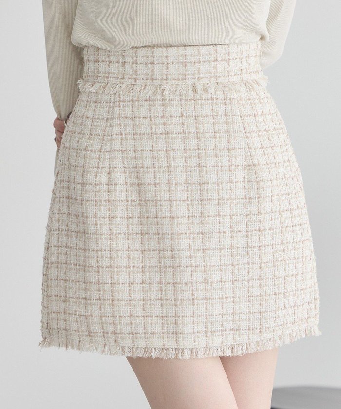 【アースミュージックアンドエコロジー/earth music&ecology】の【セットアップ可】フリンジツイードミニスカート インテリア・キッズ・メンズ・レディースファッション・服の通販 founy(ファニー) https://founy.com/ ファッション Fashion レディースファッション Fashion for Women セットアップ Matching Sets スカート・ミニ/ミディ/マキシ Skirts / Mini, Midi & Maxi Skirts スカート Skirts ミニスカート Mini Skirts おすすめ Recommended / Our Picks クラシカル Classical, Vintage-Inspired シンプル Simple, Minimal ジャケット Jacket, Outerwear セットアップ Set-Up, Coordinated Outfit ツイード Twill, Twill Weave バランス Balance, Style Balance ポケット Pocket, Pocket Detail ミニスカート Mini Skirt, Short Skirt 台形 A-Line, Trapezoid Shape A/W・秋冬 Autumn/Winter |ID: prp329100004700405 ipo3291000000035853284