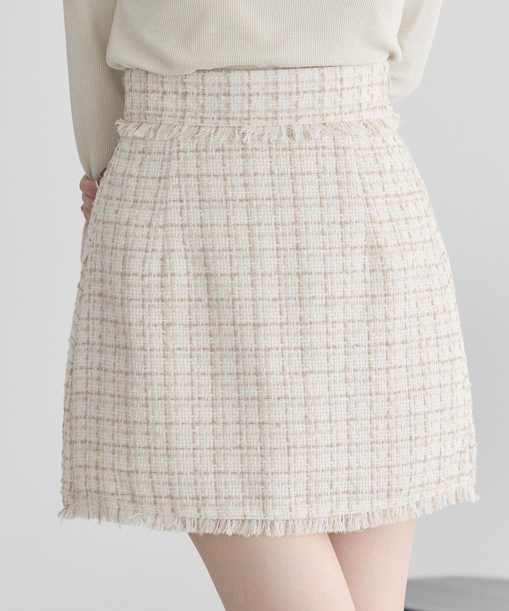 【アースミュージックアンドエコロジー/earth music&ecology】の【セットアップ可】フリンジツイードミニスカート インテリア・キッズ・メンズ・レディースファッション・服の通販 founy(ファニー) 　ファッション　Fashion　レディースファッション　Fashion for Women　セットアップ　Matching Sets　スカート・ミニ/ミディ/マキシ　Skirts / Mini, Midi & Maxi Skirts　スカート　Skirts　ミニスカート　Mini Skirts　おすすめ　Recommended / Our Picks　クラシカル　Classical, Vintage-Inspired　シンプル　Simple, Minimal　ジャケット　Jacket, Outerwear　セットアップ　Set-Up, Coordinated Outfit　ツイード　Twill, Twill Weave　バランス　Balance, Style Balance　ポケット　Pocket, Pocket Detail　ミニスカート　Mini Skirt, Short Skirt　台形　A-Line, Trapezoid Shape　A/W・秋冬　Autumn/Winter　Ivory|ID: prp329100004700405 ipo3291000000035853287