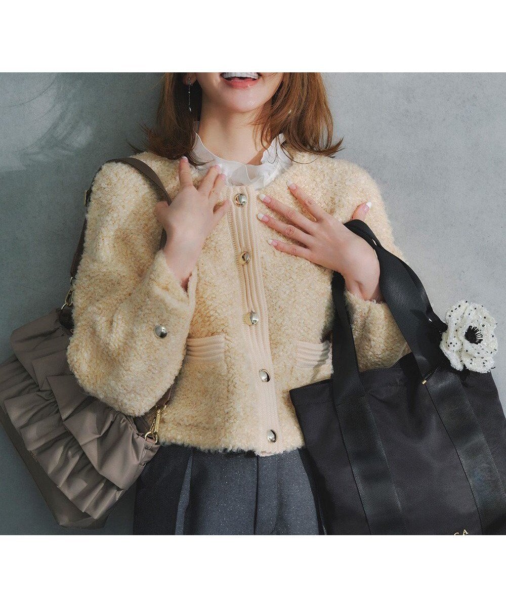 【トッカ/TOCCA】の【洗える】LOP EARED POODLE ニットアウター 人気、トレンドファッション・服の通販 founy(ファニー) 　ファッション　Fashion　レディースファッション　Fashion for Women　アウター　Coat / Outerwear Collection　トップス・カットソー　Cut & Sew Tops　ニット　Knit Tops & Sweaters　洗える　Machine Washable　クラシカル　Classical, Vintage-Inspired　今季　This Season, Current Season　セーター　Sweater, Knitwear　ドレス　Dress, One-Piece　バランス　Balance, Style Balance　フォルム　Silhouette, Form　フロント　Front, Front Design　ループ　Loop, Loop Knit　A/W・秋冬　Autumn/Winter　冬　Winter / This Winter　新作・新入荷　New Arrivals / New In　おすすめ　Recommended / Our Picks　エレガント 上品　Elegant　2025年　2025　2025-2026秋冬・A/W　Autumn/Winter 2025–26 AW25–26　 other-1|ID: prp329100004700411 ipo3291000000033939298