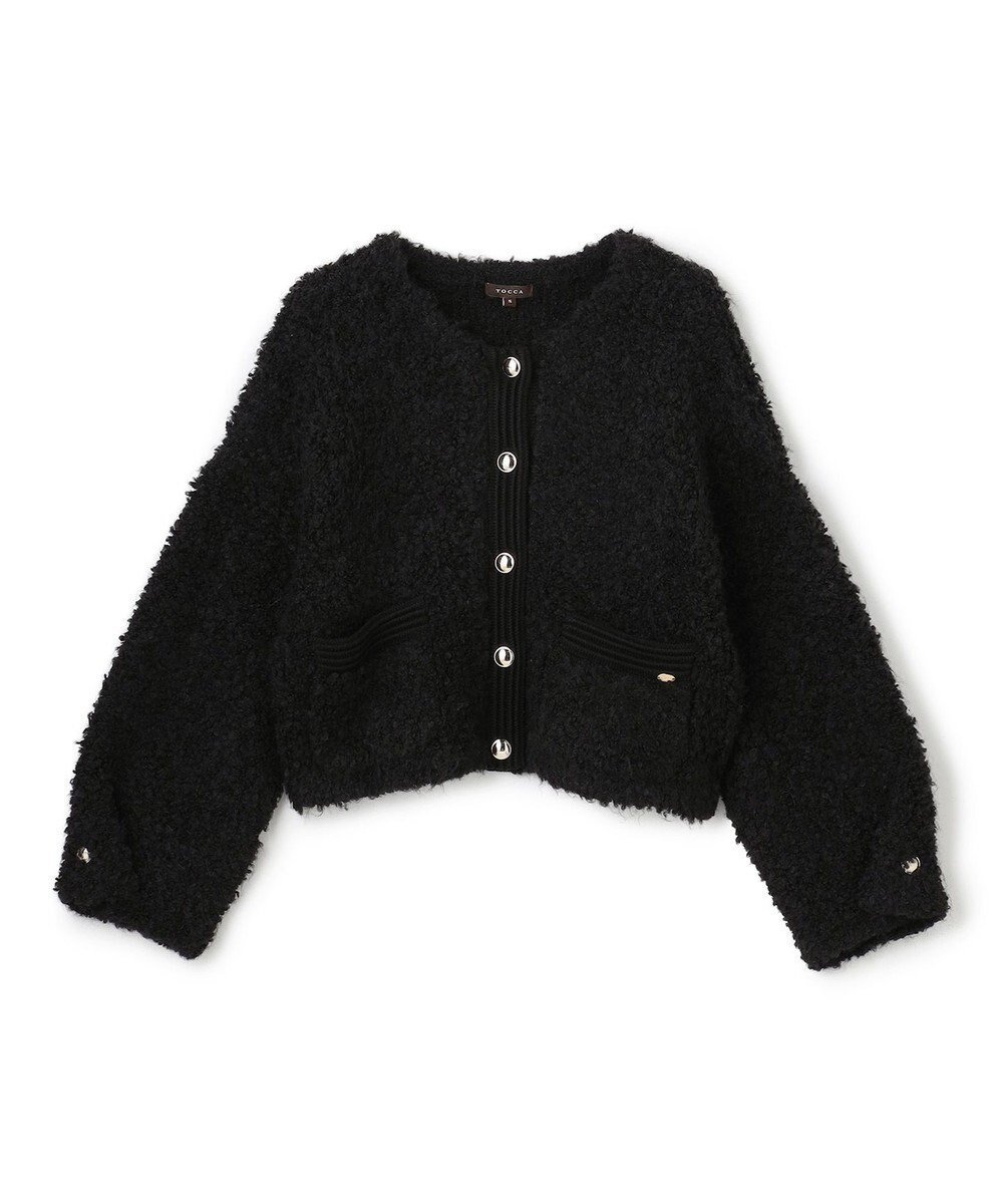 【トッカ/TOCCA】の【洗える】LOP EARED POODLE ニットアウター インテリア・キッズ・メンズ・レディースファッション・服の通販 founy(ファニー) 　ファッション　Fashion　レディースファッション　Fashion for Women　アウター　Coat / Outerwear Collection　トップス・カットソー　Cut & Sew Tops　ニット　Knit Tops & Sweaters　洗える　Machine Washable　クラシカル　Classical, Vintage-Inspired　今季　This Season, Current Season　セーター　Sweater, Knitwear　ドレス　Dress, One-Piece　バランス　Balance, Style Balance　フォルム　Silhouette, Form　フロント　Front, Front Design　ループ　Loop, Loop Knit　A/W・秋冬　Autumn/Winter　冬　Winter / This Winter　新作・新入荷　New Arrivals / New In　おすすめ　Recommended / Our Picks　エレガント 上品　Elegant　2025年　2025　2025-2026秋冬・A/W　Autumn/Winter 2025–26 AW25–26　ブラック系|ID: prp329100004700411 ipo3291000000033939300