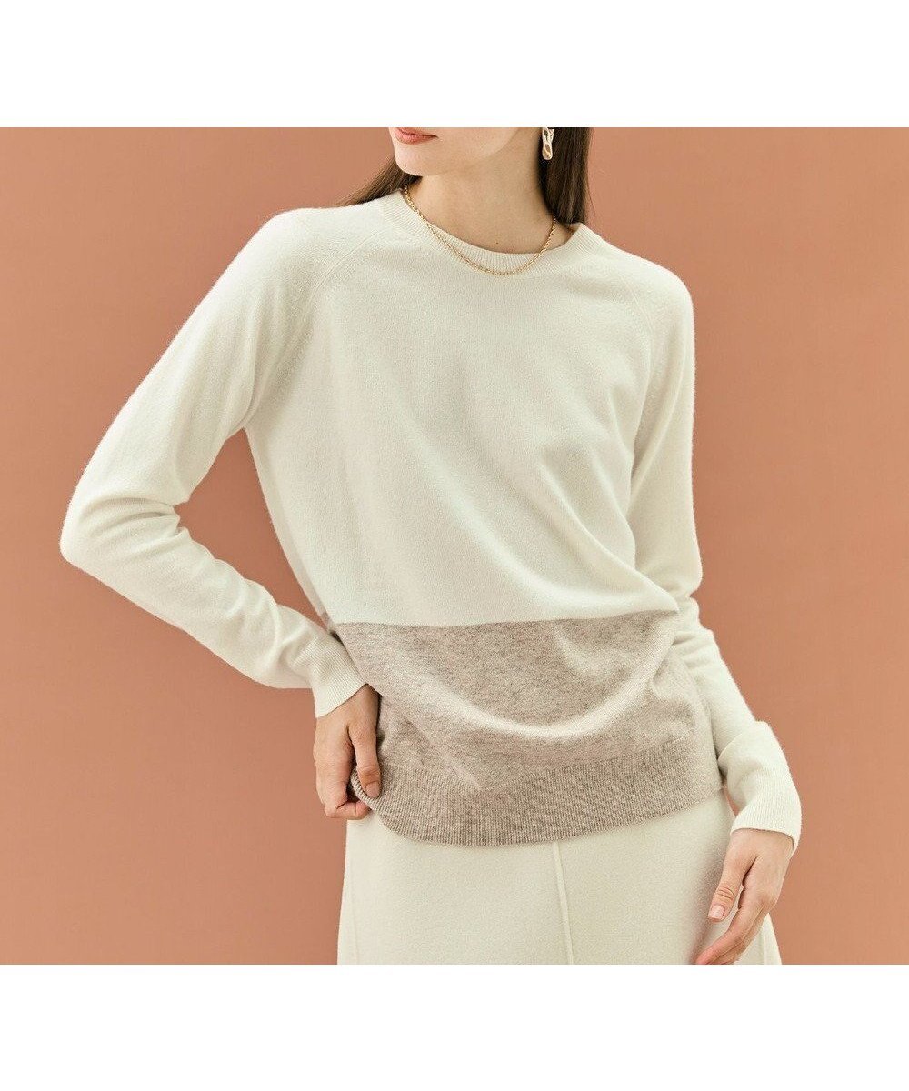 【ベイジ,/BEIGE,】の【WEB限定・洗える】DEMING / バイカラーウールクルーネックニット インテリア・キッズ・メンズ・レディースファッション・服の通販 founy(ファニー) ファッション Fashion レディースファッション Fashion for Women トップス・カットソー Cut & Sew Tops ニット Knit Tops & Sweaters セーター Sweater, Knitwear 洗える Machine Washable A/W・秋冬 Autumn/Winter Off × Taupe|ID: prp329100004700412 ipo3291000000033939302