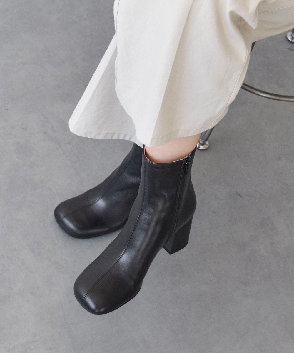 【インター ショシュール/INTER-CHAUSSURES】の【FABIO RUSCONI】スクエアトウミドルヒールレザーブーツ インテリア・キッズ・メンズ・レディースファッション・服の通販 founy(ファニー) 　ファッション　Fashion　レディースファッション　Fashion for Women　イタリア　Italy　コレクション　Collection, Seasonal Line　シェイプ　Shape, Slim Fit　シューズ　Shoes, Footwear　スクエア　Square, Square Shape　ベーシック　Basic, Essential　夏　Summer　S/S・春夏　SS, Spring/Summer, Warm Season　A/W・秋冬　Autumn/Winter　ブラック|ID: prp329100004700464 ipo3291000000033939470