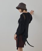 【グレース コンチネンタル/GRACE CONTINENTAL】のルーズオーバーニットトップ 人気、トレンドファッション・服の通販 founy(ファニー) ファッション Fashion レディースファッション Fashion for Women トップス・カットソー Cut & Sew Tops ニット Knit Tops & Sweaters セーター Sweater, Knitwear チュニック Tunic, Long Top フェミニン Feminine, Girly フリンジ Fringe, Tassel ルーズ Loose, Oversized レース Lace, Lace Fabric 夏 Summer A/W・秋冬 Autumn/Winter thumbnail ブラック|ID: prp329100004700474 ipo3291000000033939497