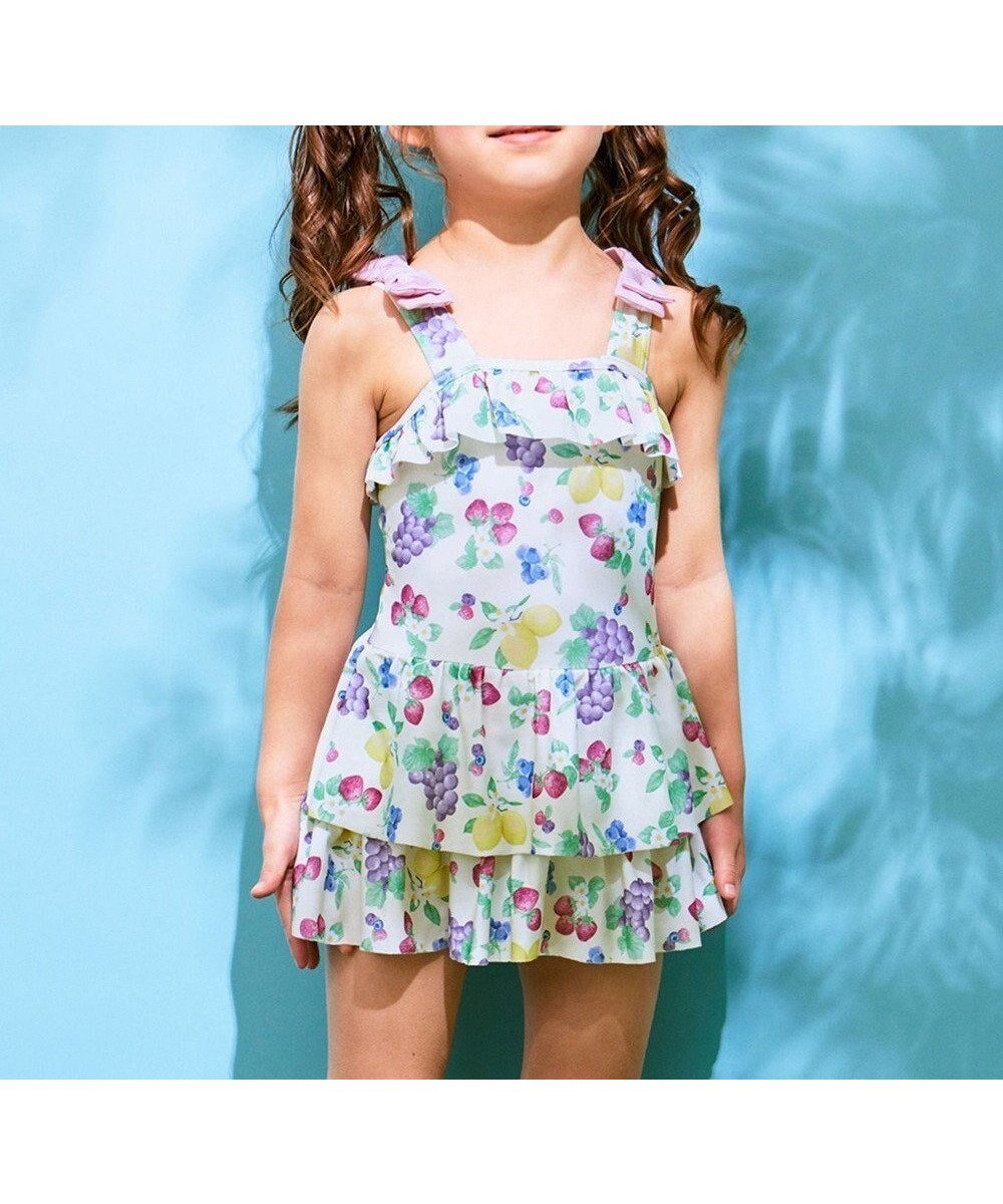【エニィ/ANY / KIDS】の総柄 フリル ワンピース 水着 インテリア・キッズ・メンズ・レディースファッション・服の通販 founy(ファニー) ファッション Fashion キッズファッション Fashion for Kids シンプル Simple, Minimal フリル Frill, Ruffle リボン Ribbon, Bow 夏 Summer 春 Spring S/S・春夏 SS, Spring/Summer, Warm Season 水着 Swimsuit, Swimwear フルーツ柄|ID: prp329100004701707 ipo3291000000034210060