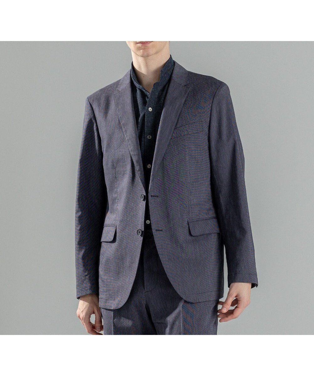 【ジョゼフ オム/JOSEPH HOMME / MEN】の新素材【洗える/ストレッチ】ピンヘッドリネンストレッチ ジャケット インテリア・キッズ・メンズ・レディースファッション・服の通販 founy(ファニー) 　ファッション　Fashion　メンズファッション　Fashion for Men　アウター　Men's Coats Outerwear　テーラードジャケット　Tailored Jackets & Blazers　ジャケット　Jacket, Outerwear　ストレッチ　Stretch, Stretchy Fabric　セットアップ　Set-Up, Coordinated Outfit　センター　Center, Center Line　フラップ　Flap, Flap Pocket　フロント　Front, Front Design　ベーシック　Basic, Essential　ポケット　Pocket, Pocket Detail　リネン　Linen, Linen Fabric　エレガント 上品　Elegant　夏　Summer　春　Spring　S/S・春夏　SS, Spring/Summer, Warm Season　洗える　Machine Washable　ネイビー系|ID: prp329100004701719 ipo3291000000033949224