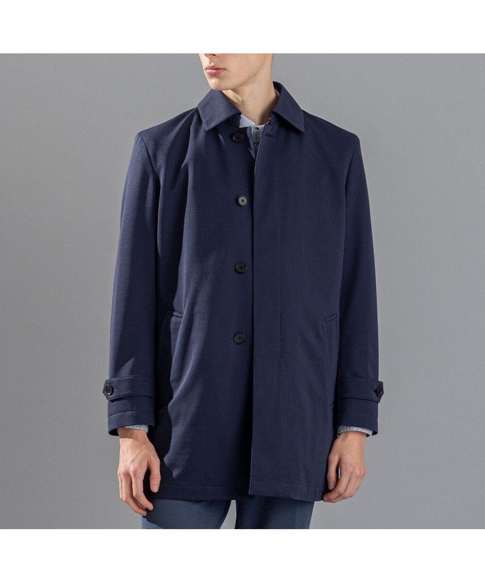 【ジョゼフ オム/JOSEPH HOMME / MEN】のエアジャガードジャージー ステンカラーコート インテリア・キッズ・メンズ・レディースファッション・服の通販 founy(ファニー) 　ファッション　Fashion　メンズファッション　Fashion for Men　アウター　Men's Coats Outerwear　ジャケット　Jacket, Outerwear　ストレッチ　Stretch, Stretchy Fabric　チェック　Check, Plaid, Tartan　ビジネス 仕事 通勤　Business / Work / Commuting　フロント　Front, Front Design　ベーシック　Basic, Essential　ライナー　Liner, Inner Layer　エレガント 上品　Elegant　夏　Summer　春　Spring　S/S・春夏　SS, Spring/Summer, Warm Season　軽量　Lightweight, Ultra Light　ネイビー系|ID: prp329100004701721 ipo3291000000033949229