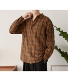 【ウィゴー/WEGO / MEN】のクリンクルチェックシャツ(LS) ブラウンチェック1|ID: prp329100004701742 ipo3291000000033949313