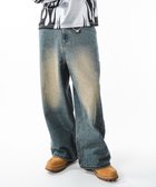 【ウィゴー/WEGO】の【ユニセックス着用ITEM】スーパーバギーラインストーンデニムパンツ デニム中濃加工色|ID: prp329100004701749 ipo3291000000033949334