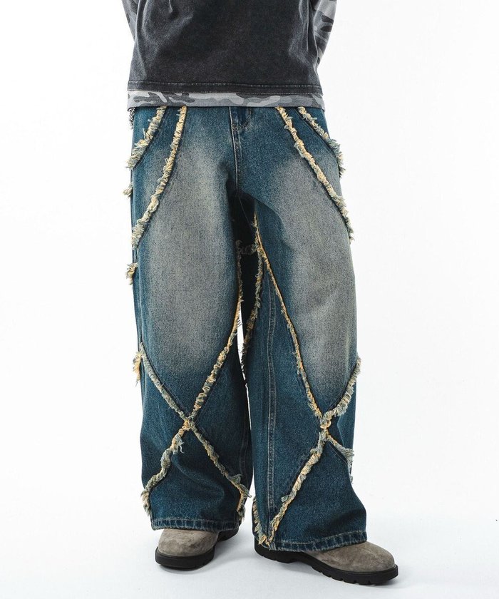 【ウィゴー/WEGO】の【ユニセックス着用ITEM】フリンジデニムパンツ インテリア・キッズ・メンズ・レディースファッション・服の通販 founy(ファニー) https://founy.com/ ファッション Fashion レディースファッション Fashion for Women パンツ Pants & Trousers デニムパンツ・ジーンズ・美脚デニム Denim Jeans & Pants 春 Spring クロップド Cropped, Short Length グラフィック Graphic, Graphic Design シンプル Simple, Minimal スニーカー Sneakers, Trainers スマホ Smartphone, Mobile Device デニム Denim, Jeans Material トレンド Trend, Trending Now フリンジ Fringe, Tassel メンズ Men's, Menswear ルーズ Loose, Oversized A/W・秋冬 Autumn/Winter プチプライス・低価格 Affordable / Budget Price 夏 Summer |ID: prp329100004701752 ipo3291000000033949342