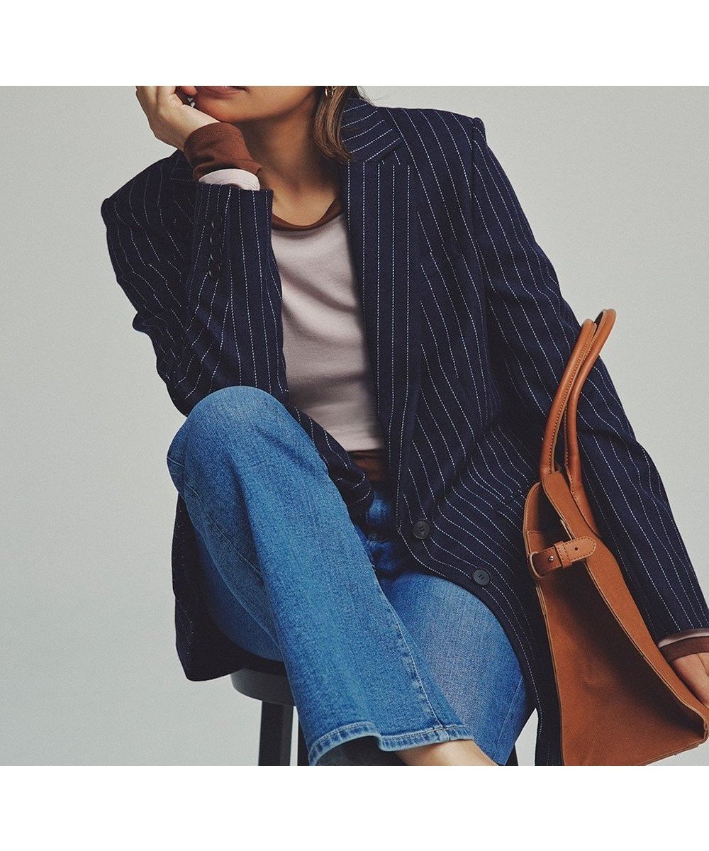 【アイシービー/iCB】のシックツイードストライプ テーラードジャケット インテリア・キッズ・メンズ・レディースファッション・服の通販 founy(ファニー) 　ファッション　Fashion　レディースファッション　Fashion for Women　アウター　Coat / Outerwear Collection　レディースジャケット・軽アウター　Jackets　テーラードジャケット / 通勤・きれいめスタイル　Tailored Jackets & Blazers　2024年　2024　2024-2025秋冬・A/W　Autumn/Winter 2024–25 AW24–25　ジャケット　Jacket, Outerwear　ストライプ　Stripe, Striped Pattern　ストレッチ　Stretch, Stretchy Fabric　マニッシュ　Mannish, Boyish　A/W・秋冬　Autumn/Winter　ネイビー系|ID: prp329100004701780 ipo3291000000033949476