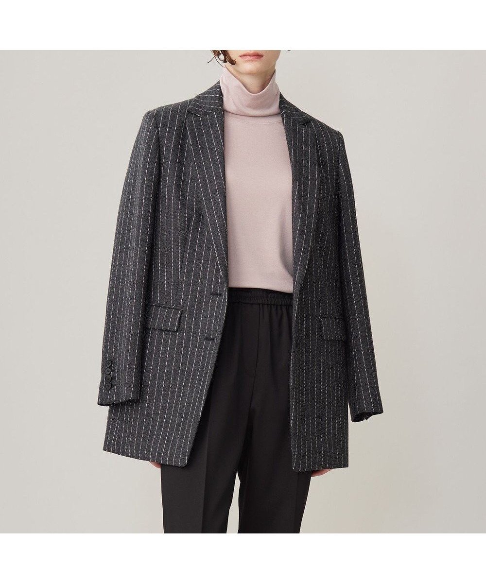 【アイシービー/iCB】のシックツイードストライプ テーラードジャケット インテリア・キッズ・メンズ・レディースファッション・服の通販 founy(ファニー) 　ファッション　Fashion　レディースファッション　Fashion for Women　アウター　Coat / Outerwear Collection　レディースジャケット・軽アウター　Jackets　テーラードジャケット / 通勤・きれいめスタイル　Tailored Jackets & Blazers　2024年　2024　2024-2025秋冬・A/W　Autumn/Winter 2024–25 AW24–25　ジャケット　Jacket, Outerwear　ストライプ　Stripe, Striped Pattern　ストレッチ　Stretch, Stretchy Fabric　マニッシュ　Mannish, Boyish　A/W・秋冬　Autumn/Winter　チャコール系|ID: prp329100004701780 ipo3291000000033949477