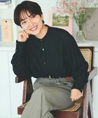【23区/NIJYUSANKU】の【Oggi10月号掲載/洗える】ウールシアービエラ バンドカラー シャツ ブラック系|ID: prp329100004701787 ipo3291000000033949501