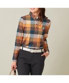 【23区 ゴルフ/NIJYUSANKU GOLF】の【WOMEN】【吸水速乾・UVケア】 チェック柄プリント 長袖シャツ イエロー系3|ID: prp329100004701805 ipo3291000000034664549