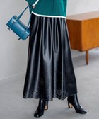 【23区/NIJYUSANKU】の【洗える】フェイクレザーパンチング フレアスカート ブラック系|ID: prp329100004701807 ipo3291000000034221856