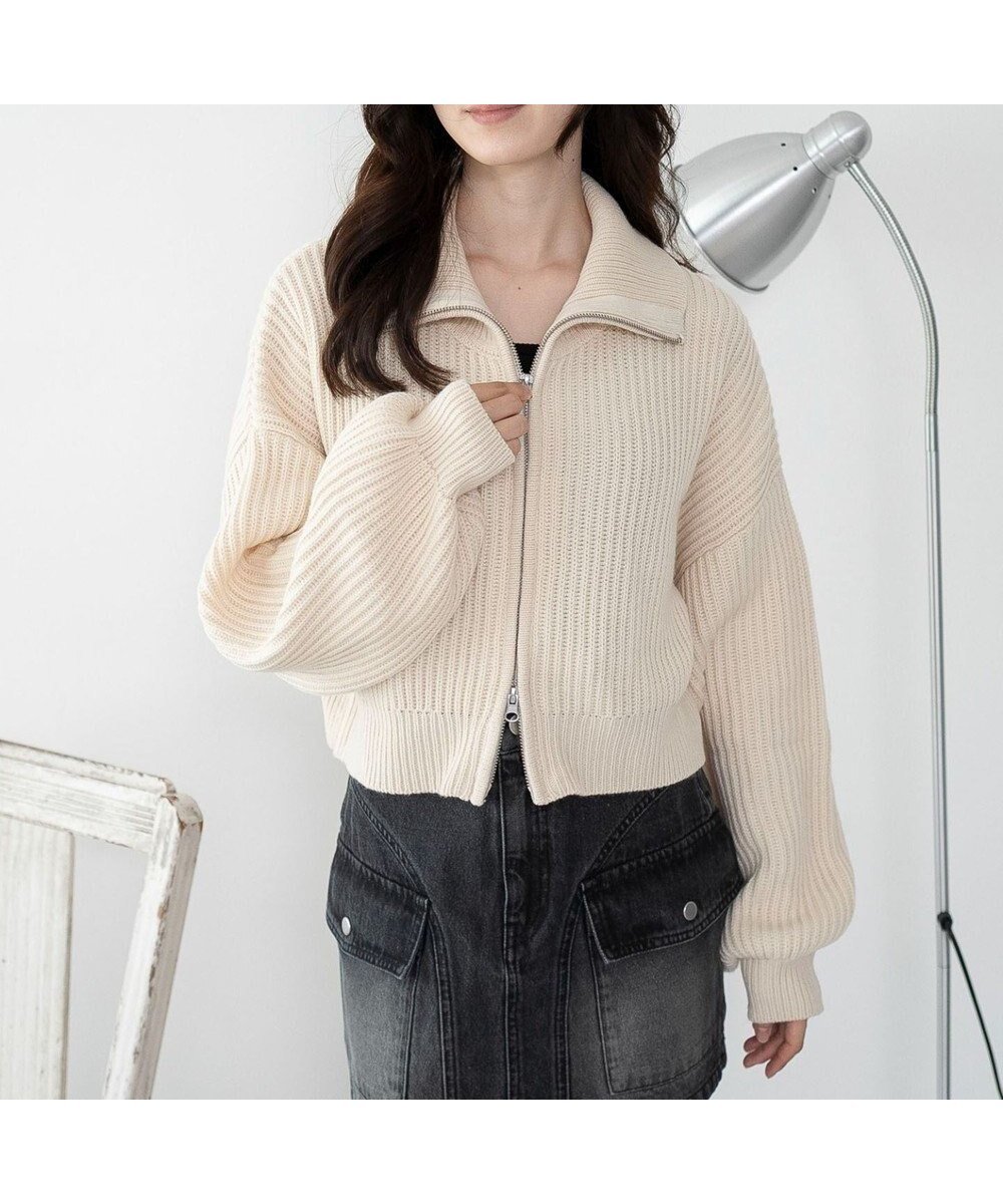 【ウィゴー/WEGO】のダブルジップショートニットブルゾン インテリア・キッズ・メンズ・レディースファッション・服の通販 founy(ファニー) ファッション Fashion レディースファッション Fashion for Women トップス・カットソー Cut & Sew Tops ニット Knit Tops & Sweaters カーディガン・羽織り Layered Style Cardigans インナー Innerwear 厚底 Platform Shoes カーゴパンツ Cargo Pants, Utility Pants カーディガン Cardigan, Knitwear キャミソール Camisole, Spaghetti Strap Top コンパクト Compact, Small Size ショート Short, Short Length ジップ Zip, Zipper スニーカー Sneakers, Trainers スマホ Smartphone, Mobile Device トレンド Trend, Trending Now バランス Balance, Style Balance フェミニン Feminine, Girly フレア Flare, Flared フロント Front, Front Design ブルゾン Blouson, Bomber Jacket A/W・秋冬 Autumn/Winter ホワイトアイボリー|ID: prp329100004701819 ipo3291000000033949699