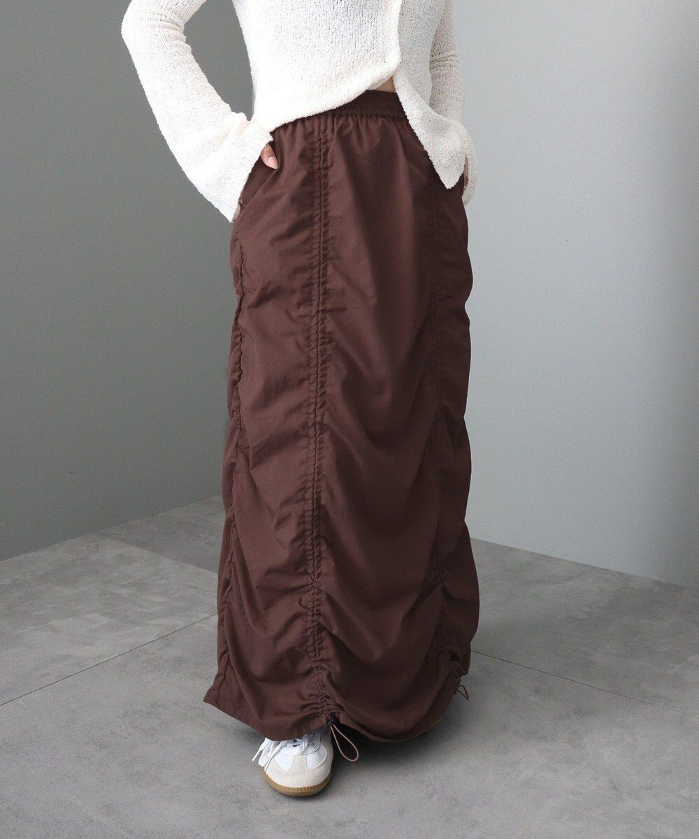 【クラフトスタンダードブティック/CRAFT STANDARD BOUTIQUE】のドロストシャーリングデザインスカート インテリア・キッズ・メンズ・レディースファッション・服の通販 founy(ファニー) 　ファッション　Fashion　レディースファッション　Fashion for Women　スカート　Skirts　シャーリング　Shirring, Ruched　シンプル　Simple, Minimal　ジャケット　Jacket, Outerwear　スニーカー　Sneakers, Trainers　ポケット　Pocket, Pocket Detail　A/W・秋冬　Autumn/Winter　Brown|ID: prp329100004701822 ipo3291000000033949710