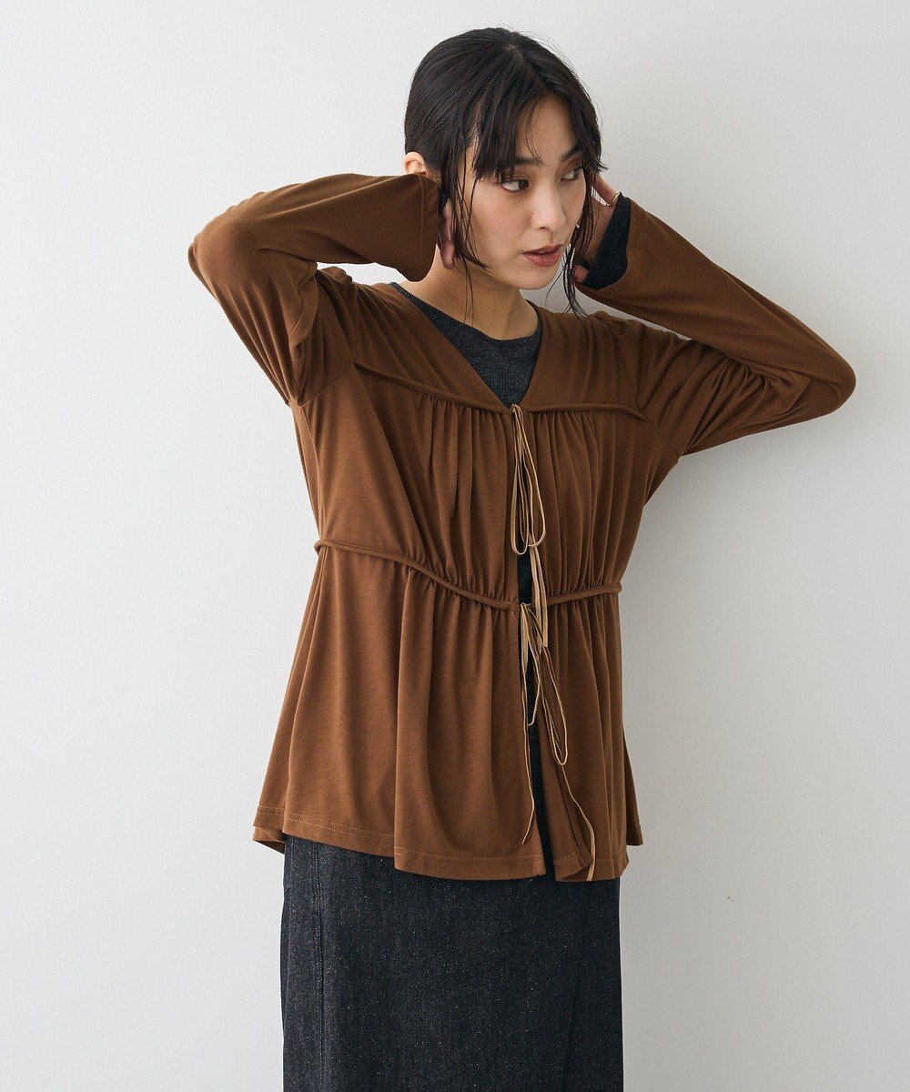 【クラフトスタンダードブティック/CRAFT STANDARD BOUTIQUE】のドロストギャザープルオーバー インテリア・キッズ・メンズ・レディースファッション・服の通販 founy(ファニー) 　ファッション　Fashion　レディースファッション　Fashion for Women　トップス・カットソー　Cut & Sew Tops　シャツ・ブラウス・オフィスカジュアル　Elegant Blouses & Button-Ups　ロングTシャツ・Tシャツ　Longline T-Shirts & Tees　カジュアルプルオーバー・ニットトップス　Pullovers & Knit Tops / Casual Pullovers　カットソー・ベーシックTシャツ　Cut-and-Sewn Tops / Stretch Tees & Basics　インナー　Innerwear　カットソー　Cut and Sewn Top　ギャザー　Gathered, Ruffled　シンプル　Simple, Minimal　タイトスカート　Pencil Skirt, Tight Skirt　デニム　Denim, Jeans Material　ベーシック　Basic, Essential　ペプラム　Peplum, Flared Hem　ボトム　Bottoms, Lower Wear　ポケット　Pocket, Pocket Detail　羽織　Haori, Light Jacket　リラックス　Relax, Relaxed Fit　ロング　Long, Long-Length　A/W・秋冬　Autumn/Winter　エレガント 上品　Elegant　ビジネス 仕事 通勤　Business / Work / Commuting　Brown|ID: prp329100004701823 ipo3291000000033949714