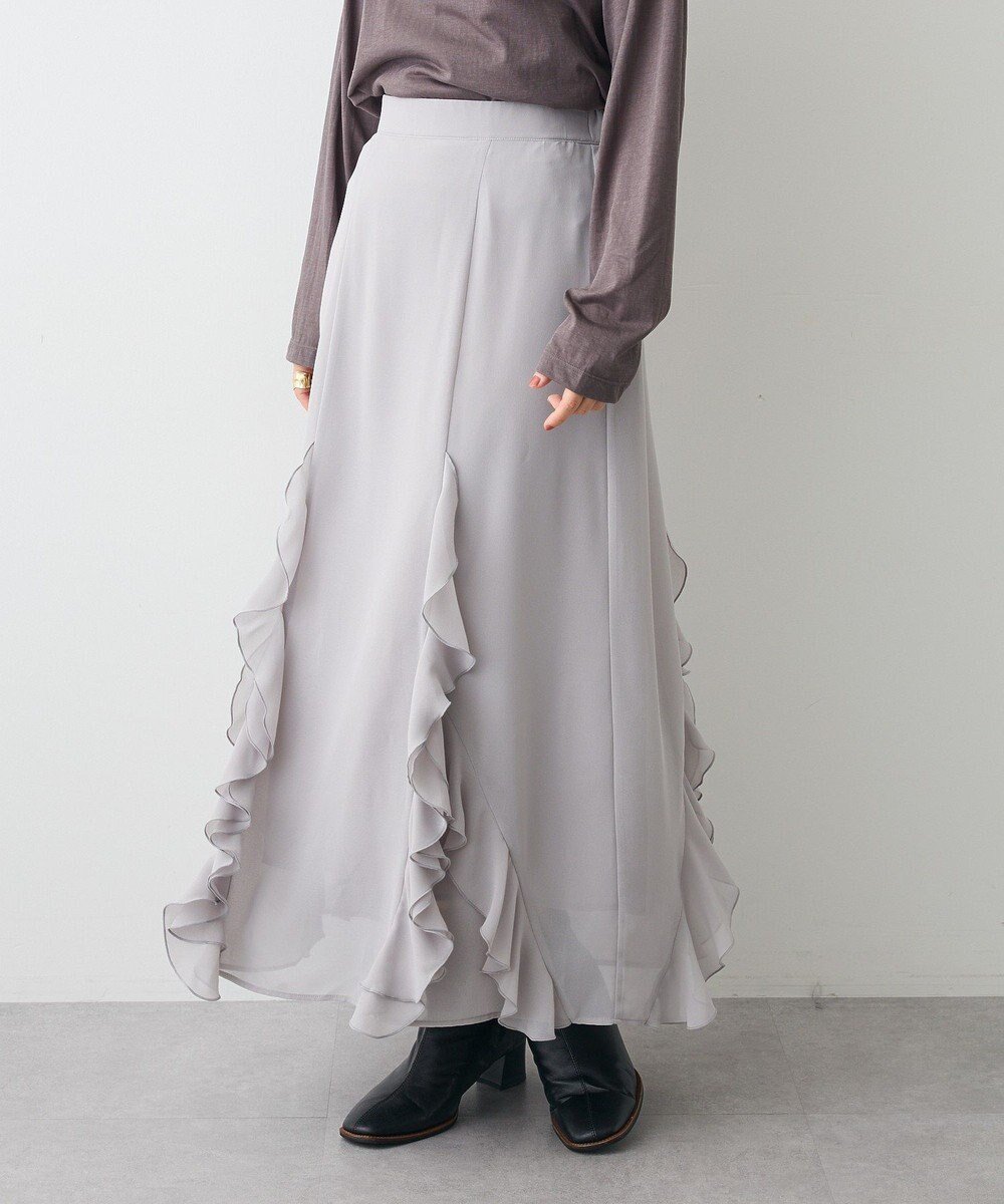 【クラフトスタンダードブティック/CRAFT STANDARD BOUTIQUE】のラッフルロングスカート 人気、トレンドファッション・服の通販 founy(ファニー) 　ファッション　Fashion　レディースファッション　Fashion for Women　スカート　Skirts　ロングスカート　Long Skirts / Maxi & Midi Skirts　シフォン　Chiffon, Lightweight Fabric　ジャケット　Jacket, Outerwear　スウェット / スエット　Sweatshirt, Sweatwear　ポケット　Pocket, Pocket Detail　マニッシュ　Mannish, Boyish　ラッフル　Ruffle, Frill　ロング　Long, Long-Length　A/W・秋冬　Autumn/Winter　ビジネス 仕事 通勤　Business / Work / Commuting　 other-1|ID: prp329100004701838 ipo3291000000033949900