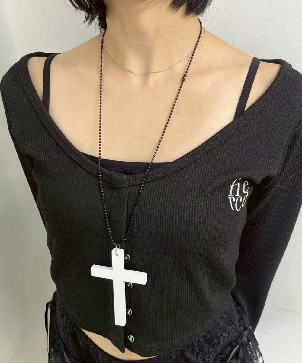 【ウィゴー/WEGO】のLウッドクロスネックレス インテリア・キッズ・メンズ・レディースファッション・服の通販 founy(ファニー) 　ファッション　Fashion　レディースファッション　Fashion for Women　ジュエリー　Jewelry　ネックレス　Necklaces & Pendants　おすすめ　Recommended / Our Picks　アクセサリー　Fashion Accessories　スマホ　Smartphone, Mobile Device　ネックレス　Necklace, Pendant Necklace　夏　Summer　ホワイト|ID: prp329100004701853 ipo3291000000033950006