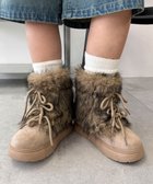 【ウィゴー/WEGO】のボリュームファーレースアップFムートンブーツ ベージュ|ID: prp329100004701855 ipo3291000000033950012