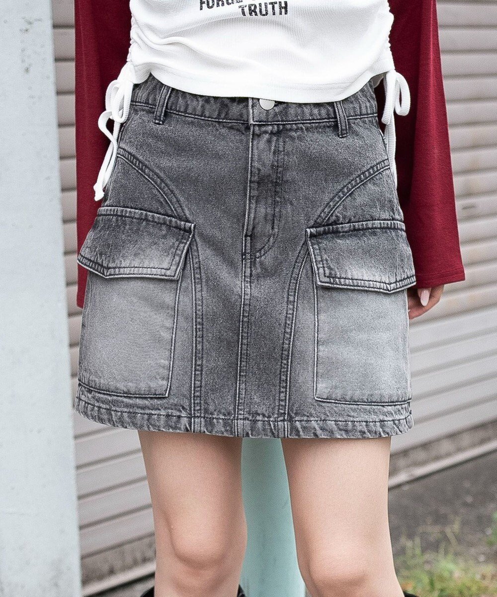 【ウィゴー/WEGO】のヴィンテージウォッシュカーゴミニスカート インテリア・キッズ・メンズ・レディースファッション・服の通販 founy(ファニー) 　ファッション　Fashion　レディースファッション　Fashion for Women　スカート　Skirts　ミニスカート　Mini Skirts　ウォッシュ　Washed Finish　厚底　Platform Shoes　クロップド　Cropped, Short Length　ジャケット　Jacket, Outerwear　スニーカー　Sneakers, Trainers　スマホ　Smartphone, Mobile Device　ダウン　Down, Puffer　トレンド　Trend, Trending Now　バランス　Balance, Style Balance　パーカー　Hoodie, Parka　ブルゾン　Blouson, Bomber Jacket　ミニスカート　Mini Skirt, Short Skirt　A/W・秋冬　Autumn/Winter　デニムブラックソノタ|ID: prp329100004701857 ipo3291000000033950025