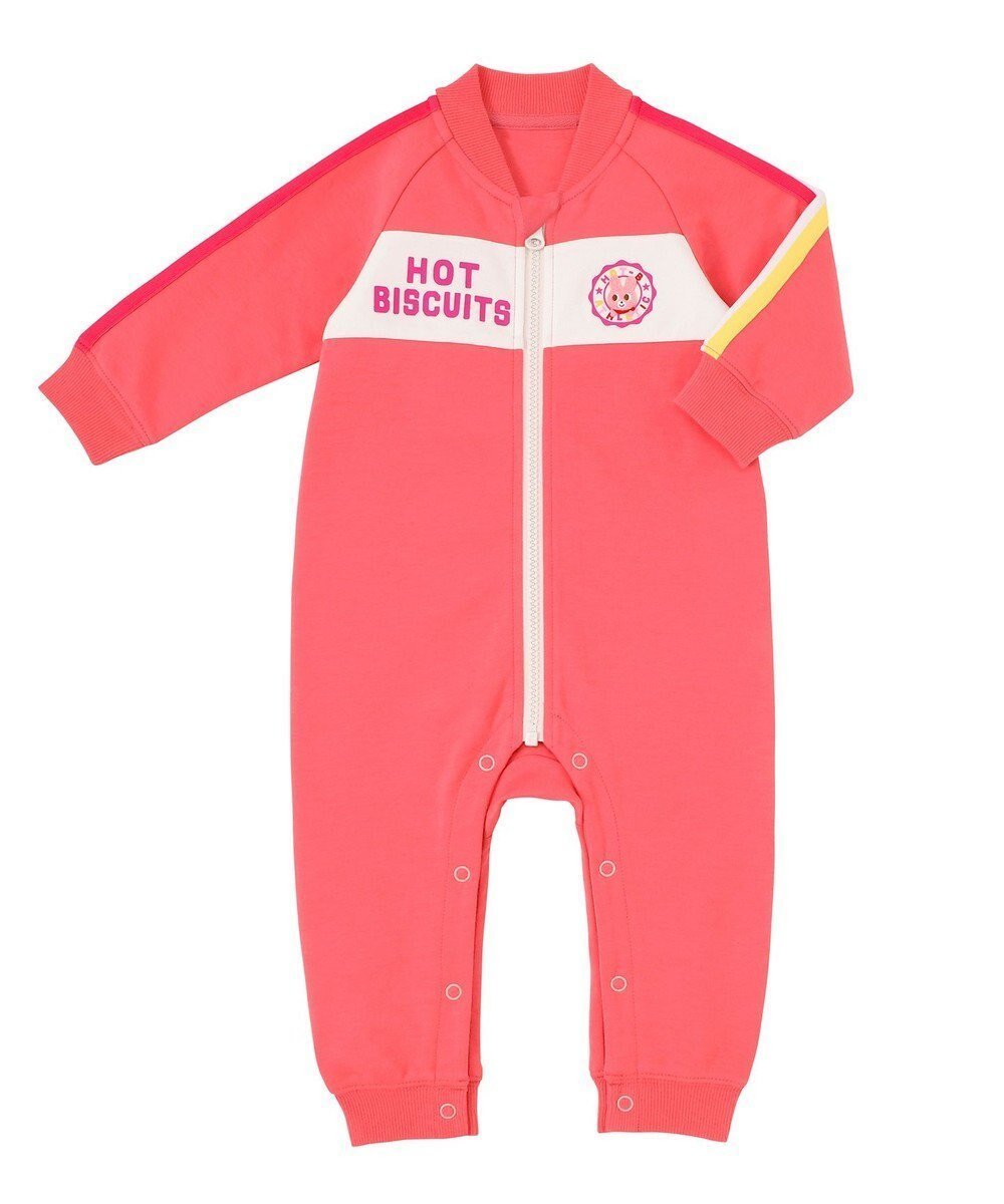 【ミキハウスホットビスケッツ/MIKI HOUSE HOT BISCUITS / KIDS】の【70-80cm】 〈ジャージ素材〉スポーティカバーオール インテリア・キッズ・メンズ・レディースファッション・服の通販 founy(ファニー) 　ファッション　Fashion　キッズファッション　Fashion for Kids　キャップ　Cap, Baseball Cap　スニーカー　Sneakers, Trainers　スポーティ　Sporty, Casual Athletic　ベビー　Baby, Babywear　A/W・秋冬　Autumn/Winter　ピンク|ID: prp329100004703616 ipo3291000000033965701