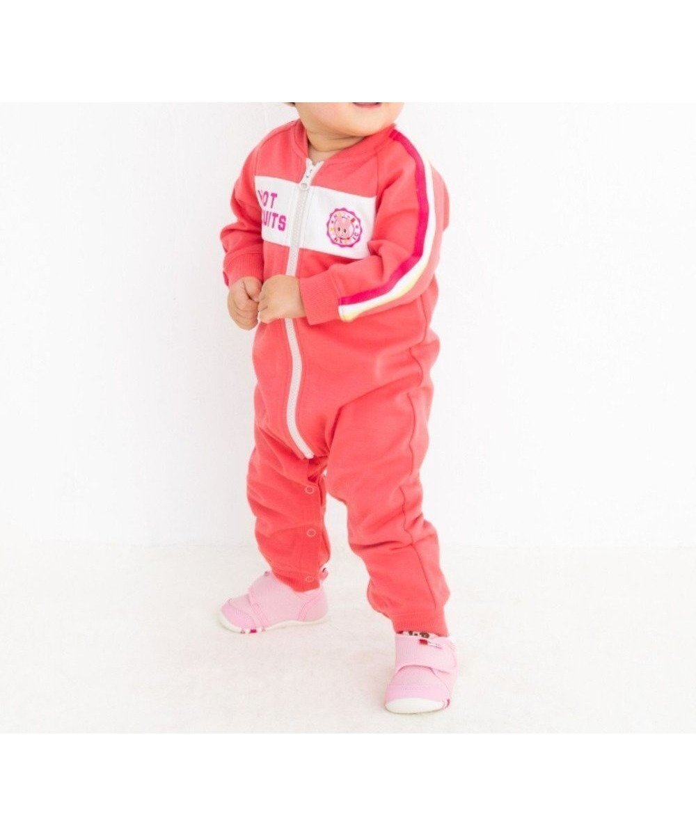 【ミキハウスホットビスケッツ/MIKI HOUSE HOT BISCUITS / KIDS】の【70-80cm】 〈ジャージ素材〉スポーティカバーオール 人気、トレンドファッション・服の通販 founy(ファニー) 　ファッション　Fashion　キッズファッション　Fashion for Kids　キャップ　Cap, Baseball Cap　スニーカー　Sneakers, Trainers　スポーティ　Sporty, Casual Athletic　ベビー　Baby, Babywear　A/W・秋冬　Autumn/Winter　 other-1|ID: prp329100004703616 ipo3291000000034981416