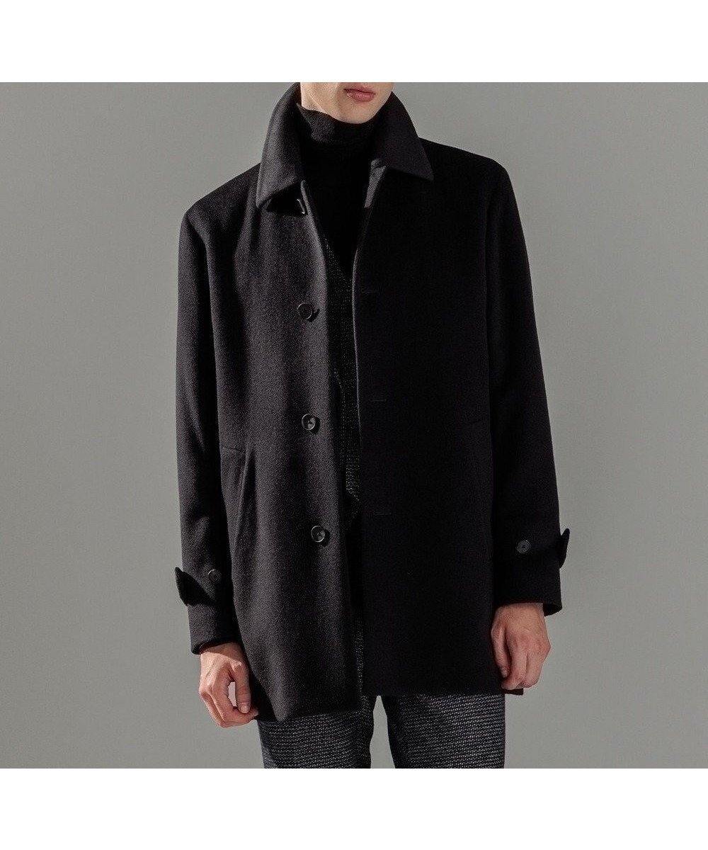 【ジョゼフ オム/JOSEPH HOMME / MEN】のグロッシーウール バルマカーンコート インテリア・キッズ・メンズ・レディースファッション・服の通販 founy(ファニー) 　ファッション　Fashion　メンズファッション　Fashion for Men　アウター　Men's Coats Outerwear　ジャケット　Jacket, Outerwear　ベーシック　Basic, Essential　メルトン　Melton, Heavy Wool　エレガント 上品　Elegant　A/W・秋冬　Autumn/Winter　ブラック系|ID: prp329100004703623 ipo3291000000033965723