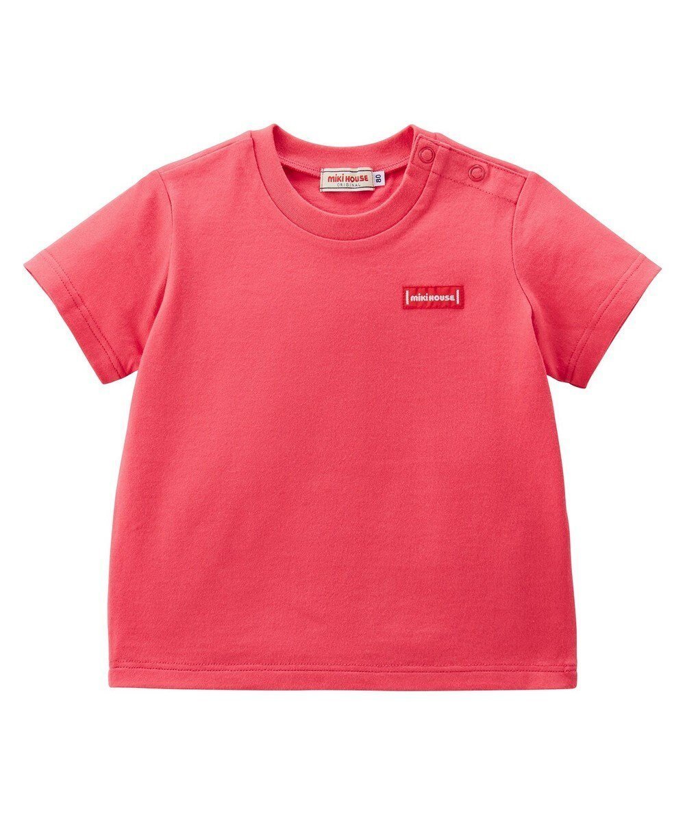 【ミキハウスホットビスケッツ/MIKI HOUSE HOT BISCUITS / KIDS】の【ミキハウス】【80-150cm】半袖Tシャツ インテリア・キッズ・メンズ・レディースファッション・服の通販 founy(ファニー) 　ファッション　Fashion　キッズファッション　Fashion for Kids　トップス・カットソー　Cut & Sew Tops　おすすめ　Recommended / Our Picks　カットソー　Cut and Sewn Top　シンプル　Simple, Minimal　半袖　Short Sleeve, Half Sleeve　吸水　Absorbent, Quick-Dry　夏　Summer　春　Spring　S/S・春夏　SS, Spring/Summer, Warm Season　コーラルピンク|ID: prp329100004703628 ipo3291000000033965742
