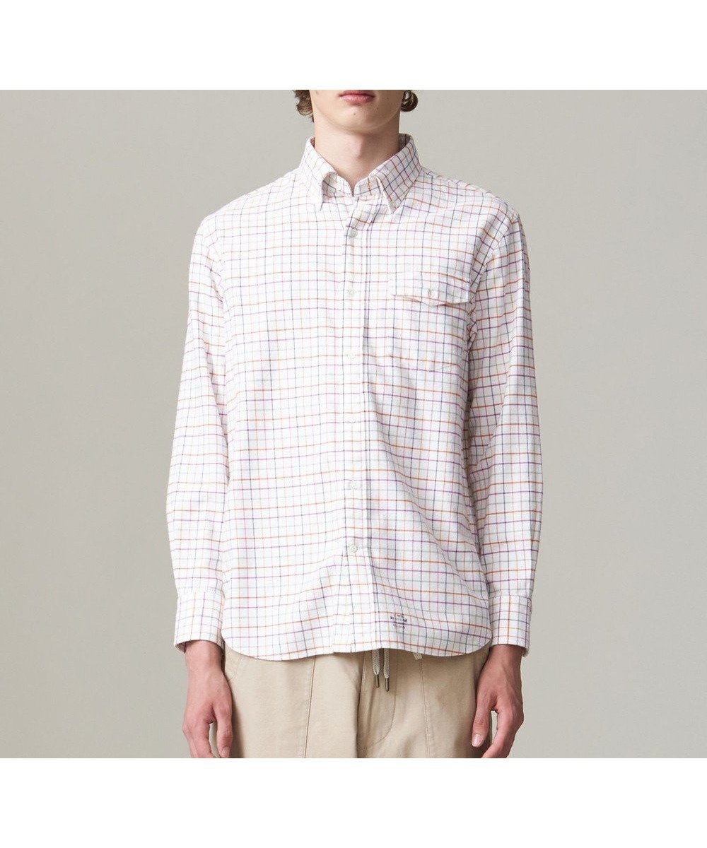 【ジェイ プレス/J.PRESS / MEN】のストレッチ コットンネルシャツ インテリア・キッズ・メンズ・レディースファッション・服の通販 founy(ファニー) 　ファッション　Fashion　メンズファッション　Fashion for Men　トップス・カットソー　Cut & Sew Tops　メンズシャツ　Shirts　インナー　Innerwear　ストレッチ　Stretch, Stretchy Fabric　ダウン　Down, Puffer　チェック　Check, Plaid, Tartan　ドレス　Dress, One-Piece　バランス　Balance, Style Balance　パッチ　Patch, Appliqué　フィット　Fit, Slim Fit　フラップ　Flap, Flap Pocket　ブルゾン　Blouson, Bomber Jacket　ベーシック　Basic, Essential　ポケット　Pocket, Pocket Detail　メンズ　Men's, Menswear　A/W・秋冬　Autumn/Winter　おすすめ　Recommended / Our Picks　エレガント 上品　Elegant　ホワイト系3|ID: prp329100004703635 ipo3291000000033965767