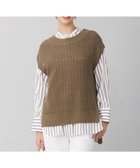 【自由区/JIYU-KU】の【洗える】リネンミドルゲージニット ベスト カーキ|ID: prp329100004703698 ipo3291000000034484603