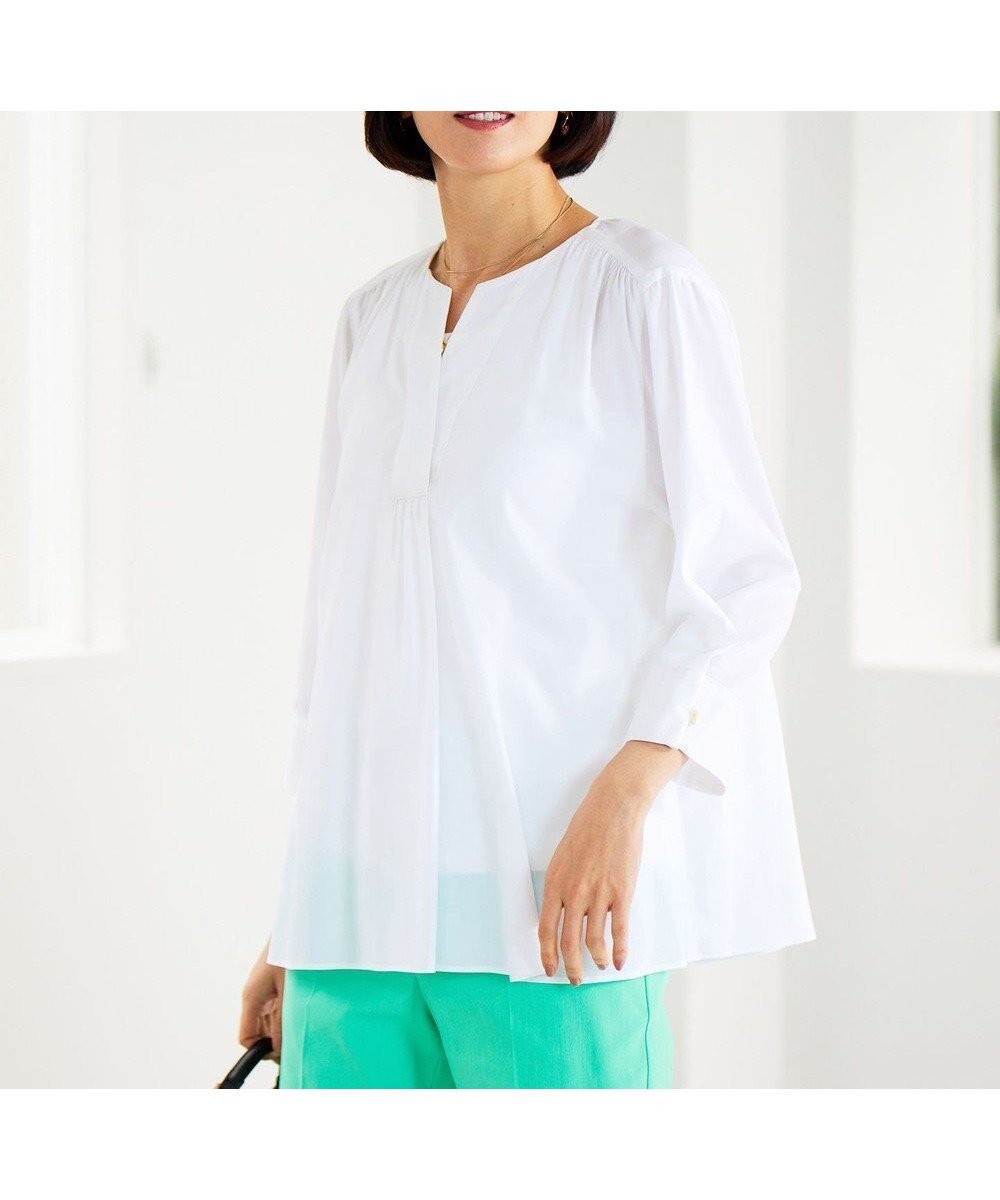 【自由区/JIYU-KU】の【洗える】SOMELOSテンセルスキッパー ブラウス インテリア・キッズ・メンズ・レディースファッション・服の通販 founy(ファニー) ファッション Fashion レディースファッション Fashion for Women トップス・カットソー Cut & Sew Tops シャツ・ブラウス・オフィスカジュアル Elegant Blouses & Button-Ups 春 Spring 洗える Machine Washable ギャザー Gathered, Ruffled シルク Silk, 100% Silk シンプル Simple, Minimal スキッパー Skipper, Open Collar ストライプ Stripe, Striped Pattern スリーブ Sleeve, Long Sleeve / Short Sleeve ドレープ Drape, Draping Fabric バランス Balance, Style Balance ボトム Bottoms, Lower Wear 無地 Plain, Solid Color S/S・春夏 SS, Spring/Summer, Warm Season 夏 Summer オフ|ID: prp329100004703699 ipo3291000000034309192