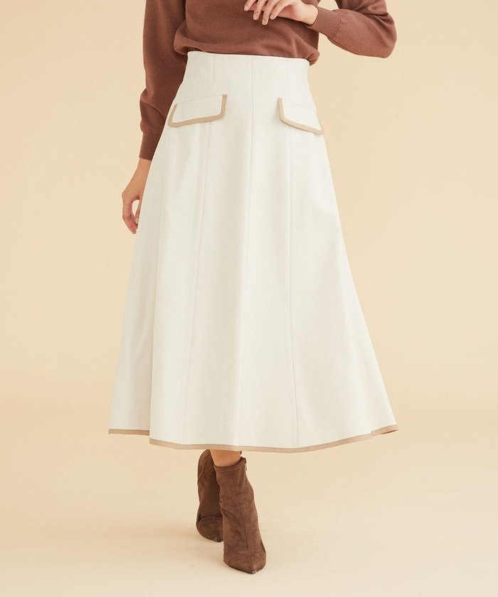 【フェルゥ/Feroux】の【洗える】バイカラーフレア スカート インテリア・キッズ・メンズ・レディースファッション・服の通販 founy(ファニー) https://founy.com/ ファッション Fashion レディースファッション Fashion for Women スカート Skirts Aライン・フレアスカート A-Line & Flared Skirts ショート Short, Short Length シンプル Simple, Minimal トリミング Trimming, Decorative Edge トレンド Trend, Trending Now パイピング Piping, Trim Design フェイク Faux, Fake フラップ Flap, Flap Pocket フレア Flare, Flared ポケット Pocket, Pocket Detail 洗える Machine Washable A/W・秋冬 Autumn/Winter |ID: prp329100004703712 ipo3291000000034685616