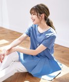 【ティアクラッセ/Tiaclasse】の【洗える】イレギュラーヘムチュニックブラウス ブルー×ブルー|ID: prp329100004703716 ipo3291000000034696257