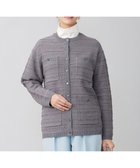 【自由区/JIYU-KU】の【WEB限定カラーあり・洗える】テクスチャーコットンブレンドニット アウター グレー|ID: prp329100004703719 ipo3291000000035184059