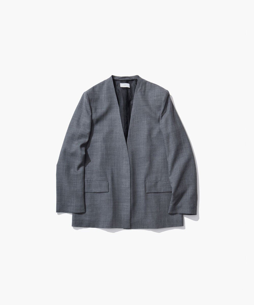 【エイトン/ATON】のTECHNO WOOL ETERMIN カラーレスジャケット 人気、トレンドファッション・服の通販 founy(ファニー) 　ファッション　Fashion　レディースファッション　Fashion for Women　アウター　Coat / Outerwear Collection　レディースジャケット・軽アウター　Jackets　ノーカラージャケット / シンプル上品コーデ　Collarless Jackets　インナー　Innerwear　オーガンジー　Organza Fabric　シアー　Sheer, See-Through　ジャケット　Jacket, Outerwear　ドレープ　Drape, Draping Fabric　ペンシル　Pencil, Pencil Skirt　夏　Summer　A/W・秋冬　Autumn/Winter　 other-1|ID: prp329100004703723 ipo3291000000033966191